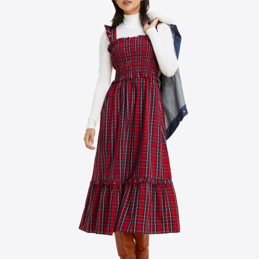 Draper James NWT Kimberly Smocked Dress in Angie Plaid S Hill House Dupe!